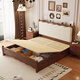 Laisda American en bois massif lit noyer 1,5 m double lit français classique lit doux lit yf688 # 1,5 lit + coussin