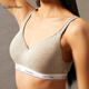
Calvin Klein underwear women's ck comfortable upper support light sports no steel ring soft support thin pad vest bra QP3271O P7A-Coconut Blue Gray M