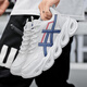 
YOGA WASSUP men's shoes niche thick sole fashion sports trendy shoes men's cushioning versatile casual trend running dad's trendy shoes men 3519 white and blue 42