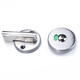 Hasdick Beijing Warehouse Distribution Public Bathroom Partition Accessories Stainless Steel Flat Stacking Door Lock Round Toilet Lock with Unattended Indicator Lock HKSY-44 Type A 201 Stainless Steel Flat Door Lock