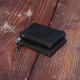 
Kangaroo zipper change key bag genuine leather men's short wallet mini coin handbag women's dark brown small size