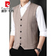 Pierre Cardin Spring y Autumn Knited Suit Cardigan Chaleco de chaleco abierto Pad Dad Men Style Hombres con vestidos de caballos Borgoña S 165