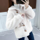 YOUWen Haining fur lamb wool coat women's new winter motorcycle sheep shear horn buckle fur one-piece coat beige L