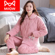 猫人（MiiOW）三层夹棉睡衣女冬季加厚加绒棉袄珊瑚绒中年妈妈保暖家居服 KQ6636 L