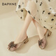 达芙妮（DAPHNE）拖鞋女外穿夏2024夏季新款女鞋网纱包头女拖居家夏天配裙子凉拖 杏色 36 (230mm) 标准码