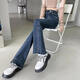 Yu Zhaolin (YUZHAOLIN) micro-flare jeans for women 2025 spring and autumn new women's casual plus velvet thickened slim pants retro blue 9898 28 Suggested 101-110Jin [Jin equals 0.5 kg]