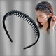Qindu Pressure Hairband Women's 2023 Teeth Anti-Slip Hairpin Face Wash Headband Broken Hairpin Headwear Summer Hair Bundle Black