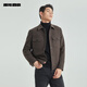 Lilang down woolen coat men's short lapel winter casual men's woolen jacket gray coffee 180/96A
