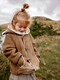 LELE JOVE Nordic style children's suede coat autumn and winter lamb wool cotton clothing baby boys and girls hooded short coat walnut brown 90