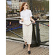 Gloria skirt women's new design French strap embroidered hip skirt 1C6R2B050 07W beige L