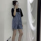 Yimuqi-Denim-Gurt-Shorts für Frauen koreanischer Stil locker Pass