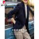 Pierre Cardin Wollanzug Jacke für Frauen im Herbst und Winter verdickte Baumwolltemperament Professionelle Freizeit-Wollanzug Top [einteilige Baumwolle] 6187 Schwarzer Anzug + abnehmbare S (85-95jin [Jin Equals Equals Equals]))