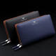 WILLIAMPOLO Paul double zipper leather clutch handbag handbag men's wallet business men's bag large capacity hand grab leather bag black
