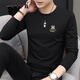 PTPK trendy brand high-end Modal long-sleeved T-shirt men's slim autumn and winter new casual men's plus velvet round neck bottoming shirt 219 Modal-Dark Gray Regular XL 135-150Jin Jin equals 0.5 kg