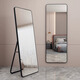 Chibalun full-body mirror home bedroom dressing mirror dormitory internet celebrity floor-standing mirror aluminum alloy mirror fitting mirror white 40*150 black
