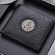 Seven Wolves men's wallet genuine leather short real cowhide wallet trendy dragon totem horizontal and vertical pure leather ticket clip soft leather black horizontal