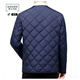 Manxinan Men's Velvet Cotton Jacket Autumn and Winter Short Thermal Underwear Middle-aged and Elderly Thickened Cotton Liner Dad's Clothes Long Sleeve Wear Inside and Out Black Diamond-shaped Cotton Jacket Thickened with Velvet 3XL 130-150Jin Jin is equal to 0.5 kg