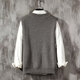 JIAYE Couple Young Student Woolen Knitted Vest Men's V-neck Pullover Sleeveless Sweater Vest Vest Thin Black [Single Vest] L
