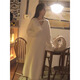 Ji Zhenfei's high-end V-neck French knitted dress for women in autumn and winter with coat and winter bottoming long sweater dress French dress off-white 85-140Jin Jin equals 0.5 kg
