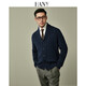 Hanny (HANY) [thick needle thick green fruit collar sweater] knitted sweater men's jacket men's business men's cardigan casual autumn Winslow deep blue [green fruit collar] L [recommended 130-150 Jin [Jin equals 0.5 kg]]