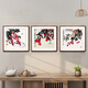 Zi Teng Suixuan Qi Baishi decorative painting new Chinese style living room background wall hanging painting bedroom dining room restaurant ink shrimp mural gourd 50*50cm mahogany color solid wood frame