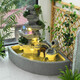 Lisa [chinesischer Innenhof] Balkon Rockerie fließender Wasserbrunnen befeuchtete Feng Shui Rad Fischteich Landschaftsbau Dekoration 5009 Mittellüfterform
