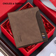 Cnoles Men's Wallet Short Large Capacity Wallet Multiple Card Slots Multi-Function Card Case Fashionable Business Leather Wallet Gift Box Birthday Gift for Dad, Boyfriend, Husband