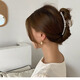Jieyi's high-end new style high-end temperament pearl clip back head clip headdress hair clip women's hair clip shark clip (large size small size) pearl hair clip each