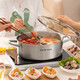 SUPOR Hot Pot Yuanyang Pot 304 Stainless Steel Large Capacity Thickened Deep Easy-to-Clean Shabu Shabu Shabu Gas Induction Cooker Universal ET28AAS03 28cm