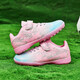 FEELACES children's football shoes broken nails for men and women Falcon Messi student training shoes for children TF artificial grass sneakers 6195 pink broken nails 34 [socks + ball bag + guard plate]