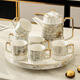 Yanzhi Wedding gift for newlyweds Tea set Living room home coffee table Sideboard ornaments Light luxury housewarming gift Rotating marble tea set Gift box