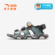 ANTA Children's Shoes Children's Sandals Men's and Big Children's Beach Shoes 2024 Summer New Breathable and Comfortable Outdoor Sports River Shoes Slate Gray/Fish Eye Blue/Black-3 Size 33