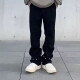 7家优品美式复古水洗牛仔裤男宽松高街直筒hiphop设计感痞帅百搭情侣裤子 SXNZ-7029黑色 2XL