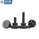 Guwanji GB834 black high-head knurled hand-tight bolt black zinc large-head slingshot hand-twisted screw step adjustment screw M3x25 (20 pieces)