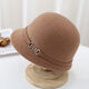 
Techima felt hat mother autumn and winter new pot hat retro wool British warm fashion equestrian ladies elegant top hat shallow coffee