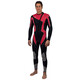 HiSEA men's and women's diving suits, one-piece long-sleeved swimsuits, cold-proof clothes, warm clothes, snorkeling wetsuits, surf suits, black and red - four needles and six threads 3XL