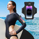 Liuhui swimming mobile phone waterproof bag with touch screen arm and floating 6.8-inch universal waterproof arm bag for drifting on the beach, classic black