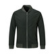 Seven Wolf Jacket Men's Spring Baseball Neck Wool Clean Color Jacket Men's Business Casual Warm Windproof Clothes Top 201 (Dark Green) 185/100A (XXXL)