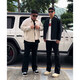 Sijin Fatty Large Size Scissor Jeans Men's Big Butt Slim Vibe Pants American High Street Loose Large Size Micro Flag Pants Black 4XL Suitable for 180-200Jin [Jin equals 0.5 kg]