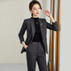 ROMON suit suit slim and fashionable high-end autumn and winter gold store shopping guide suit women's formal jacket professional work clothes navy blue suit jacket + pants S