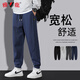 Yalu Hosen Herren Sommer Trendy Herrenhosen Freizeitsporthosen dünne Sport -Männer lose Casual Hosen Herrenkleidung 516 Schwarz XL