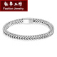 YUBOGONGFANG platinum bracelet for men, fashionable men's platinum pt950 square boss bracelet, trendy and simple, gift for husband, about 34.72 grams, 16 cm, 4.4mm thick, square boss bracelet