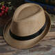 Shaking Qian top hat gentleman hat men summer men summer sun hat straw hat couple straw woven jazz hat Korean hat khaki adult 58cm