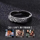 Lao Fengxiang Lucky Pixiu Silver Ring Men's Ring Simple Living Ring Wedding Anniversary Gift for Boyfriend and Husband's Birthday Auspicious Beast Pixiu Ring - Men