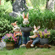 Yi Mingyuan courtyard decoration floor-standing simulation rabbit ornaments living room balcony crafts outdoor animal sculpture flower pot landscape style five (H20106)