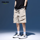 
Foss Phil shorts men's summer workwear trendy casual ice silk mid-trousers loose sports five-point pants 9906 khaki XL