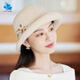 Lan Shimeng wearing top hat 2024 new butterfly embellished wool curled basin hat for women in autumn and winter, warm and fashionable, small fisherman hat with face, deep burgundy, one size fits all for adults (hidden adjustment 56-57.5cm)