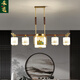 Heliang nuevas lámparas de sala de estar de lámparas chinas, todas las maderas de cobre sólida, faros delanteros de construcción de dúplex de alta gama, comedor, estilo chino 9906 Qianlijiangshan-Copper+Wood+Iron+Jade-10 Heads