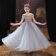 Little Kayi Dicke Kinderkleid Prinzessin Rock High-End Girls Piano Performance Kleidung Langarm Blumen Kinder Hochzeitskleid Little Girl Host Sommer Champagner 1591 Kurzfront und langhältiger Rücken 150