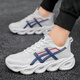 
YOGA WASSUP men's shoes niche thick sole fashion sports trendy shoes men's cushioning versatile casual trend running dad's trendy shoes men 3519 white and blue 42